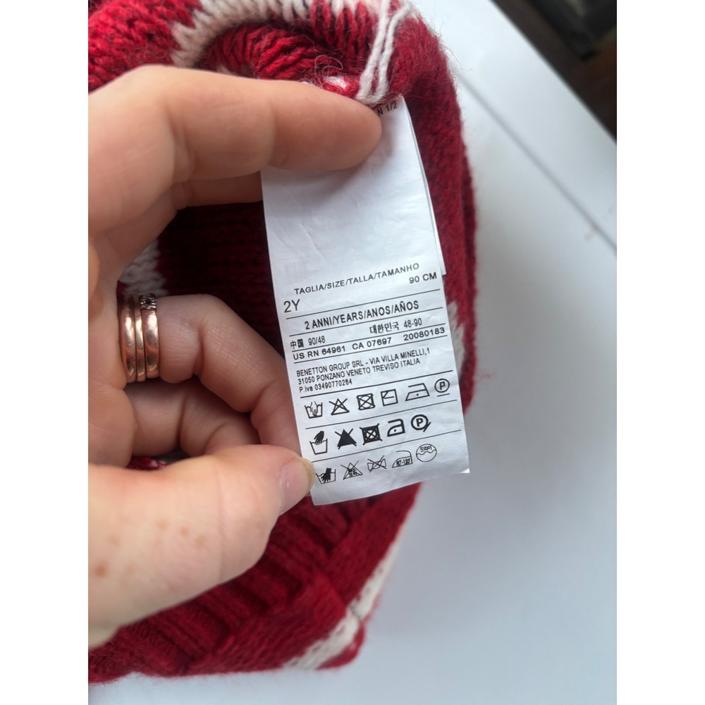 United Colors of Benetton NWT Fair Isle Wool Zip Cardigan Kids 2Y - Picture 4 of 5